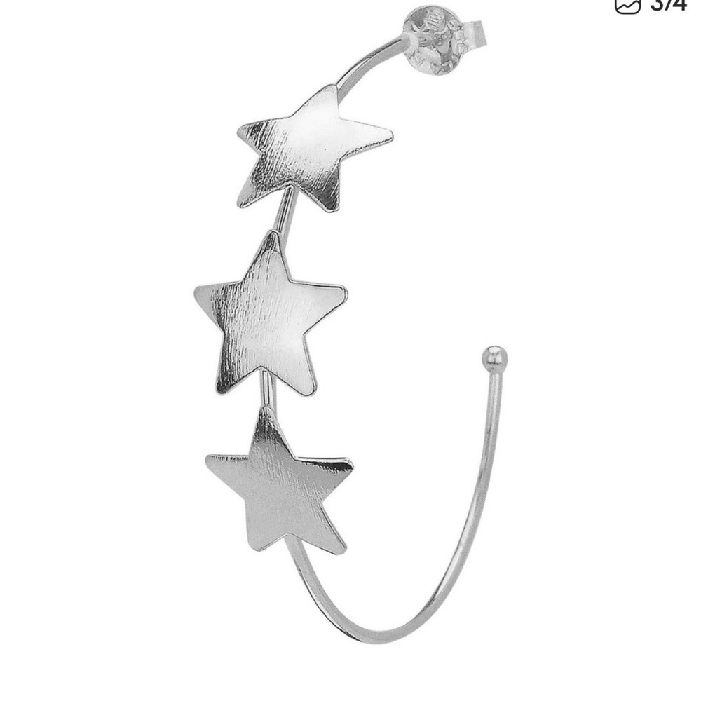 Sheila Fajl Silvina Star Silver Hoop Earrings